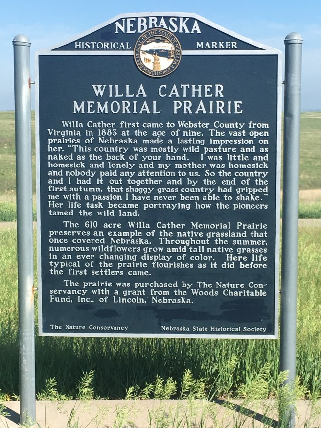 Willa Cather Memorial Prairie sign